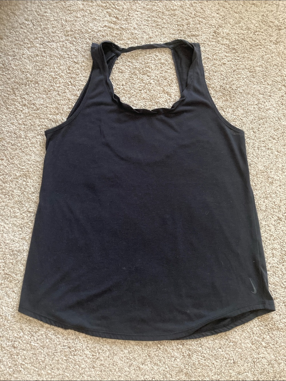 Nike Black Light Weight Workout Top Size Medium Low Back Sleeveless Tank